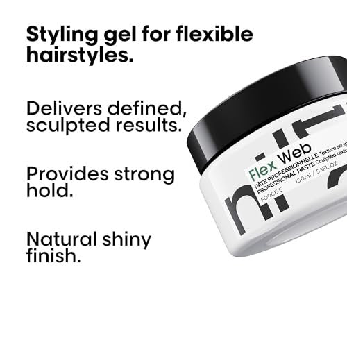 L'Oréal Professionnel Paris Flex Web Texture Paste - Strong Hold Pomade & Styling Gel for All Hair Types (5.1 Fl Oz) Avelisse