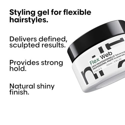 L'Oréal Professionnel Paris Flex Web Texture Paste - Strong Hold Pomade & Styling Gel for All Hair Types (5.1 Fl Oz) Avelisse