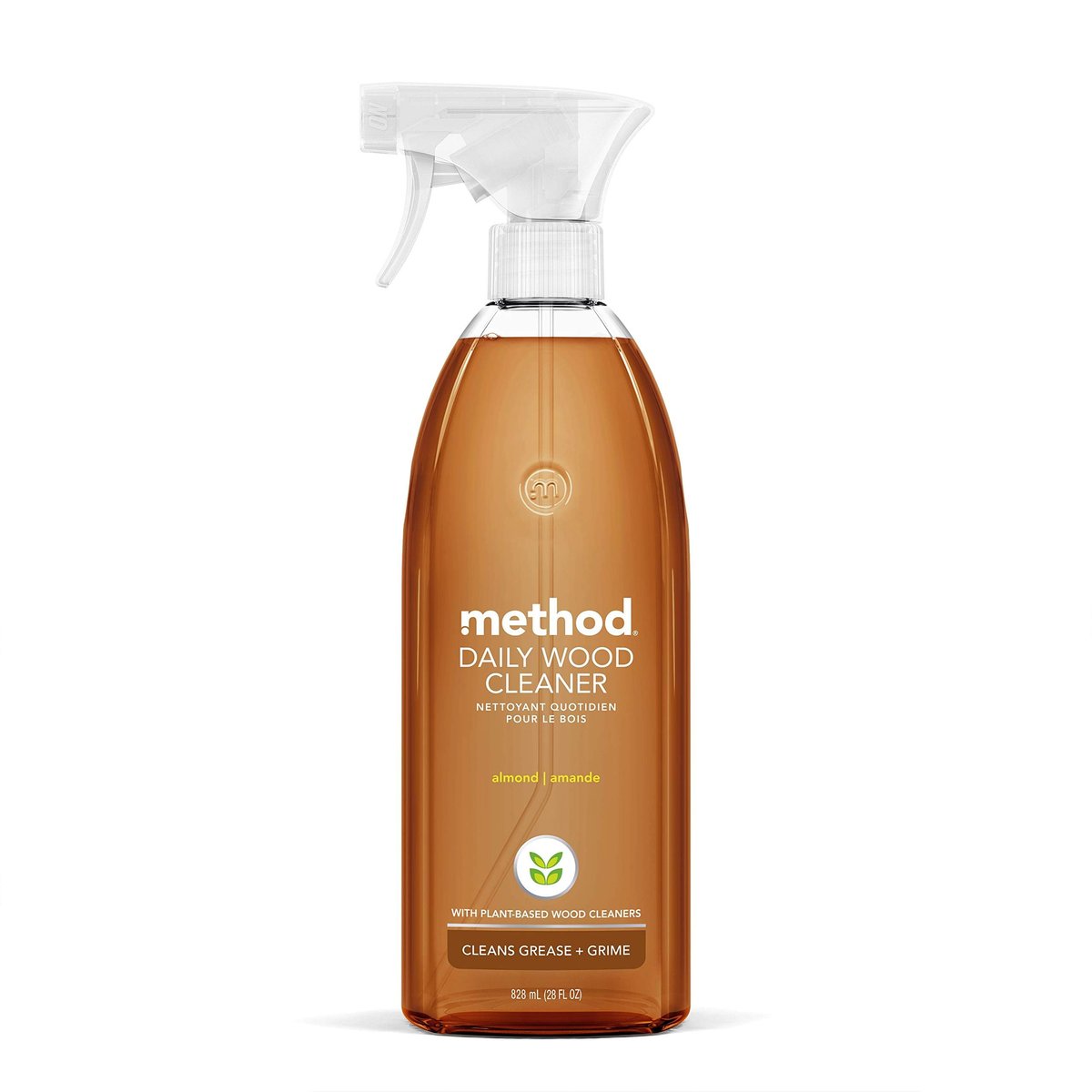 Method Daily Wood Cleaner, Almond, 28 oz Spray Bottle - Gentle Wood Surface Cleaner for Shelves, Tables & More - görsel 1