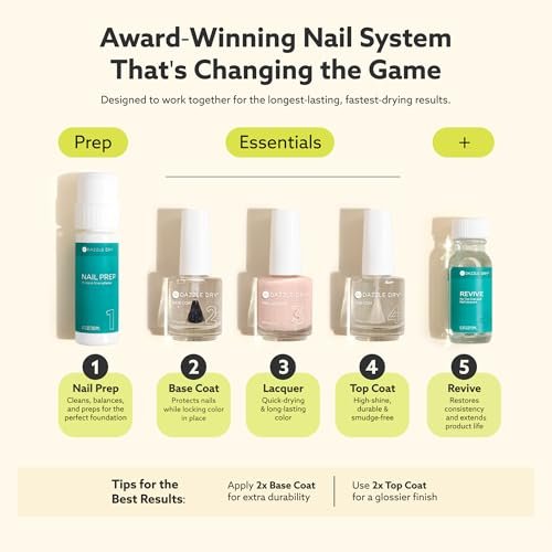Dazzle Dry Nail Lacquer (Step 3) - Day Dreaming - Nude Mauve Shimmer, Full Coverage, 0.5 fl oz Avelisse