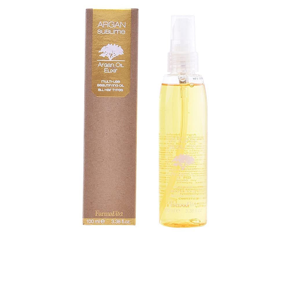 FarmaVita Hair Elixir Argan Sublime - Nourishing Hair Oil for Dry, Damaged Hair (3.38 fl oz) Avelisse