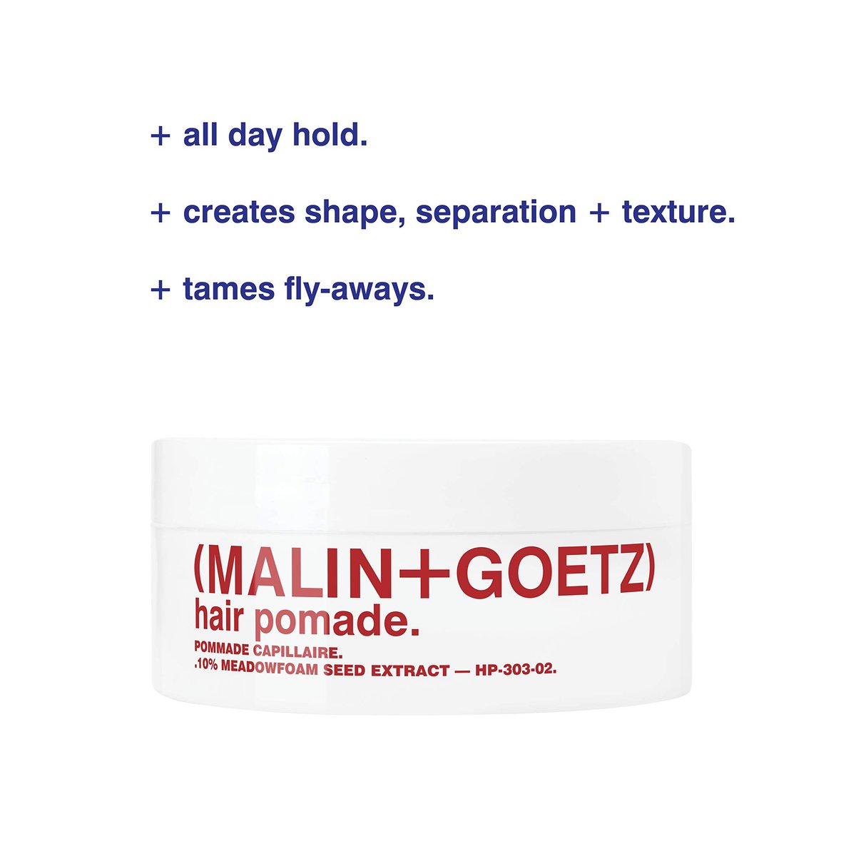 MALIN+GOETZ Hair Pomade – Firm Hold Styling for Volume, Shape & Texture – Beeswax, Meadowfoam, Cannabis & Soybean Oils – Tames Flyaways + Smooths Ends – Vegetarian & Cruelty-Free (2 oz) Avelisse