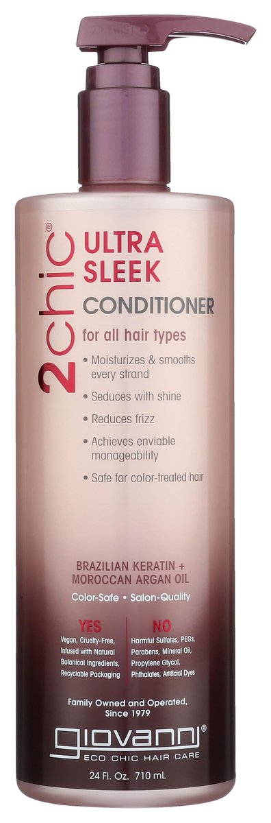 GIOVANNI 2chic Ultra-Sleek Conditioner - Brazilian Phyto-Keratin & Moroccan Argan Oil, Anti-Frizz Formula, 24 oz Avelisse