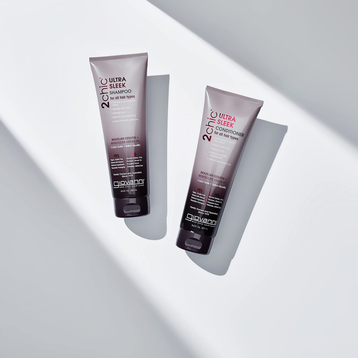 GIOVANNI 2chic Ultra-Sleek Shampoo - Brazilian Phyto-Keratin & Moroccan Argan Oil, Anti-Frizz Formula, 24 oz - görsel 7