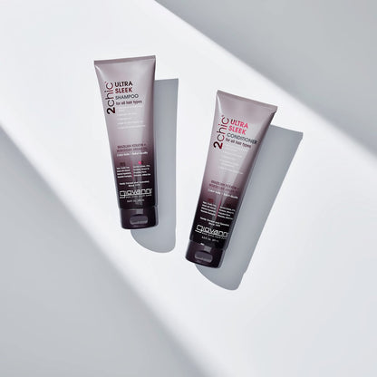 GIOVANNI 2chic Ultra-Sleek Shampoo - Brazilian Phyto-Keratin & Moroccan Argan Oil, Anti-Frizz Formula, 24 oz