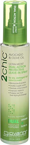GIOVANNI 2chic Ultra-Moist Dual Action Protective Leave-In Spray - Avocado & Olive Oil, Aloe Vera, Shea Butter - Heat Protection, Color Safe, No Parabens - 4 oz Avelisse