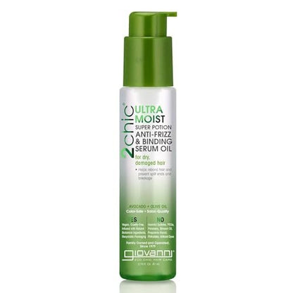 GIOVANNI 2chic Ultra-Moist Super Potion Anti-Frizz Binding Serum with Avocado & Olive Oil, 2.75 oz Avelisse