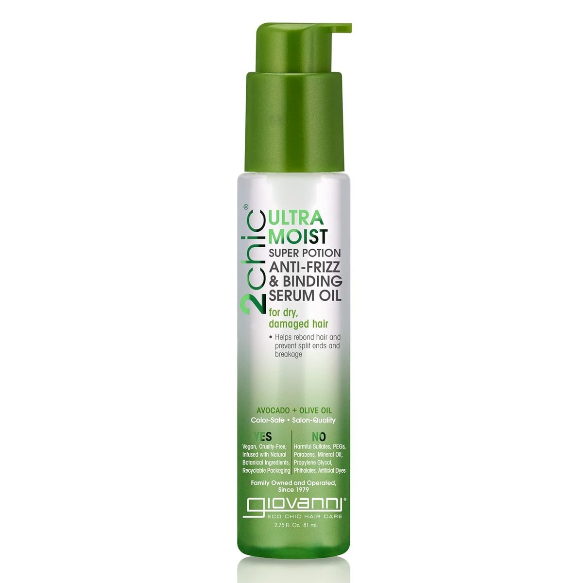 GIOVANNI 2chic Ultra-Moist Super Potion Anti-Frizz Binding Serum with Avocado & Olive Oil, 2.75 oz Avelisse