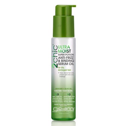 GIOVANNI 2chic Ultra-Moist Super Potion Anti-Frizz Binding Serum with Avocado & Olive Oil, 2.75 oz Avelisse