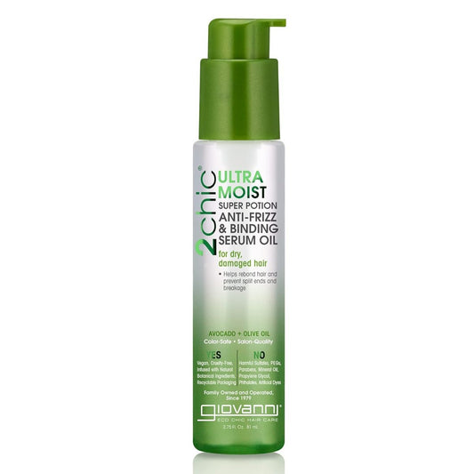 GIOVANNI 2chic Ultra-Moist Super Potion Anti-Frizz Binding Serum with Avocado & Olive Oil, 2.75 oz Avelisse