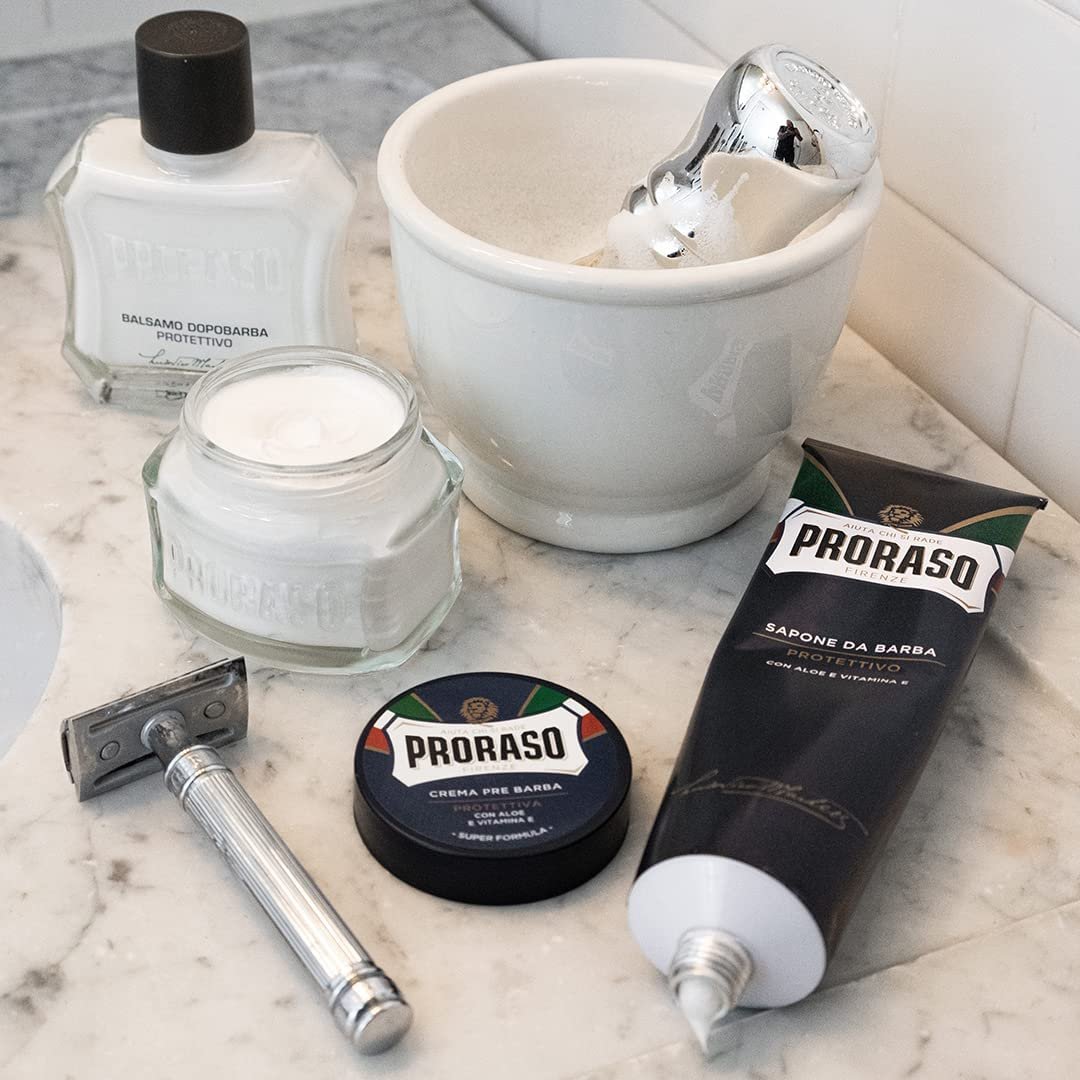 Proraso After Shave Balm - Aloe Vera & Vitamin E - Protective After Shave Cream for Dry, Rough Skin & Beard - Premium Italian Men's Shaving - 3.4 oz Avelisse