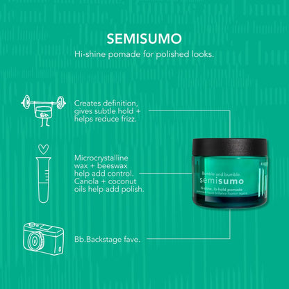 Bumble and bumble. Semisumo Hi-Shine Hair Pomade – Anti-Frizz, Subtle Hold, High-Shine Finish for Curly, Wavy, Straight Hair (1.5 oz) Avelisse