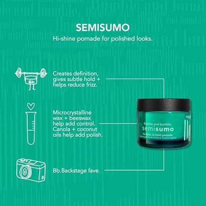Bumble and bumble. Semisumo Hi-Shine Hair Pomade – Anti-Frizz, Subtle Hold, High-Shine Finish for Curly, Wavy, Straight Hair (1.5 oz) Avelisse