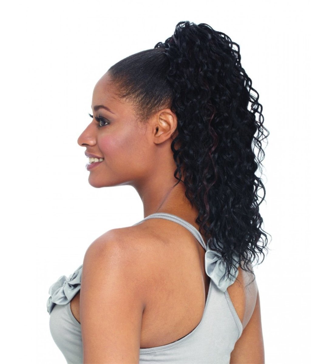FREETRESS BRAIDS PALM GIRL Shake N Go Equal Synthetic Drawstring Ponytail #1B Off Black - görsel 1