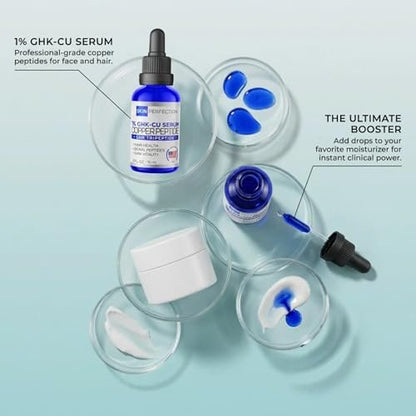 Skin Perfection GHK-Cu Copper Peptide Powder 99.7% Pure – DIY Copper Peptides Serum for Face and Scalp, 1 Gram (Creates Up to 100ml) for Fuller Hair and Smoother Skin Avelisse