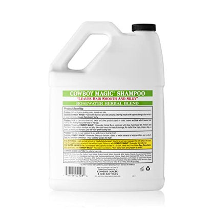 Cowboy Magic Rosewater Shampoo Refill - 1 Gallon (128 fl oz) - Professional Horse & Pet Shampoo Avelisse