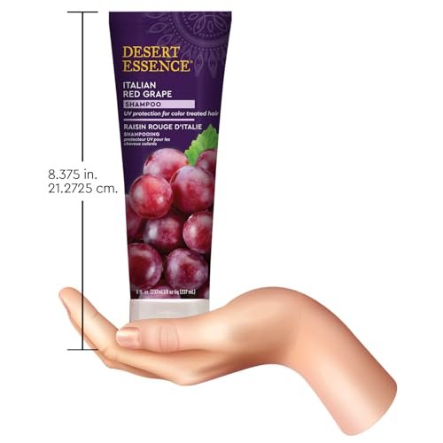 Desert Essence Italian Red Grape Shampoo – Moisturizing & UV Protection for Color Treated Hair (8 fl oz) Avelisse