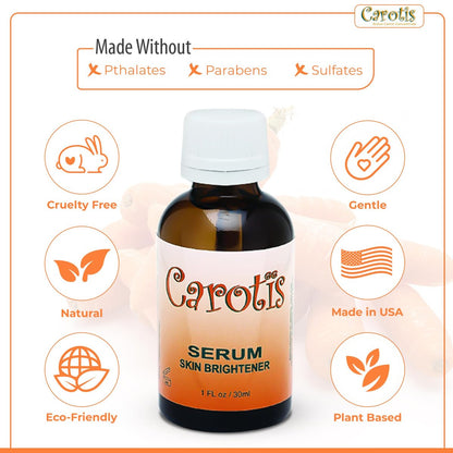 CAROTÏS Brightening Serum 1oz - Fade Brown Spots with Alpha Arbutin Complex & Beta Carotene Avelisse