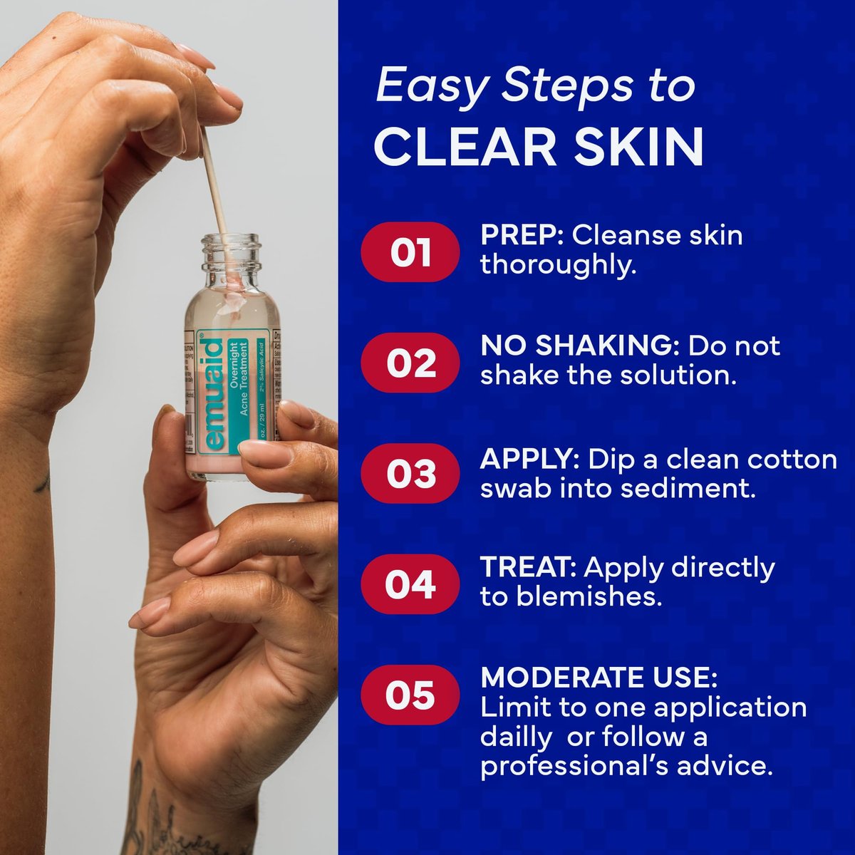 EMUAID Overnight Acne Treatment with Salicylic Acid - Gentle Fast-Acting Solution for Adults & Teens, Clears Stubborn Pimples, Cystic Acne, Blackheads, Rosacea, and Hormonal Breakouts (1 oz) Avelisse