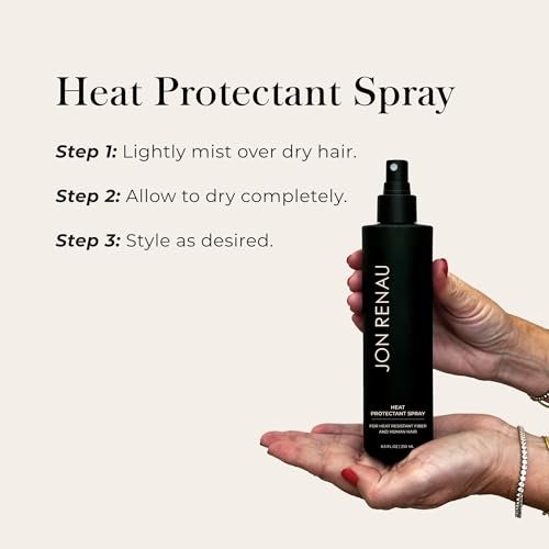 Jon Renau Heat Protectant Spray for Wigs & Extensions – Thermal Styling Support for Human & Synthetic Hair, 8.5 oz Avelisse
