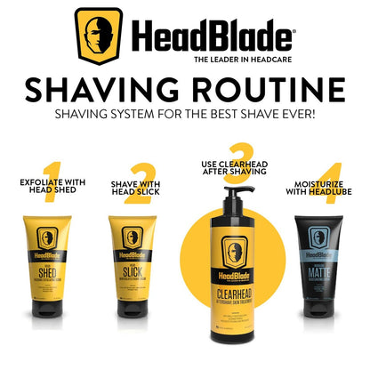 HeadBlade ClearHead Men's Refreshing Post Shaving Aftershave Lotion - 8 oz with Pump, Prevent Ingrown Hair & Irritation Avelisse