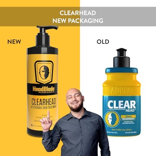 HeadBlade ClearHead Men's Refreshing Post Shaving Aftershave Lotion - 8 oz with Pump, Prevent Ingrown Hair & Irritation Avelisse