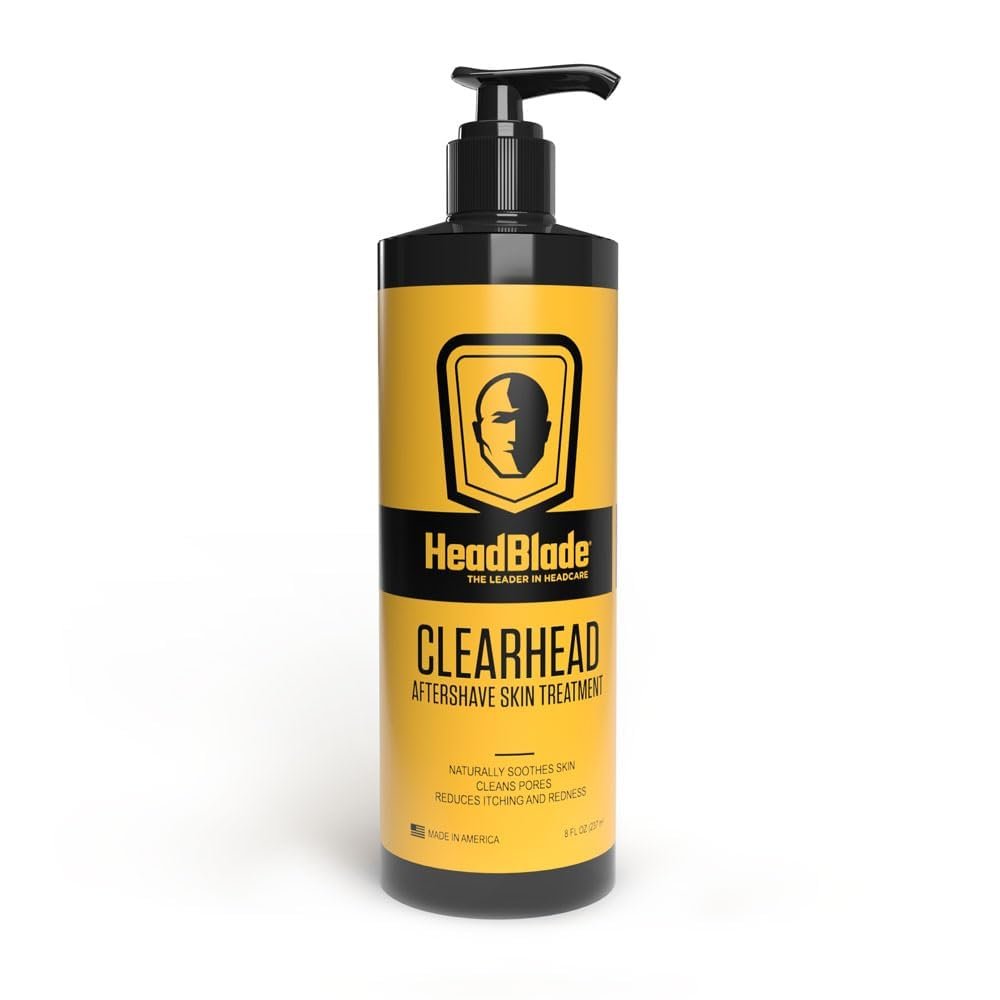 HeadBlade ClearHead Men's Refreshing Post Shaving Aftershave Lotion - 8 oz with Pump, Prevent Ingrown Hair & Irritation Avelisse