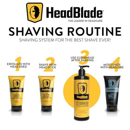 HeadBlade ClearHead Men's Refreshing Post Shaving Aftershave Lotion - 8 oz with Pump, Prevent Ingrown Hair & Irritation Avelisse