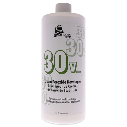 SUPER STAR Stabilized Cream Peroxide Developer 30 Volume, 32 oz - Professional Hair Developer