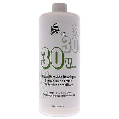 SUPER STAR Stabilized Cream Peroxide Developer 30 Volume, 32 oz - Professional Hair Developer