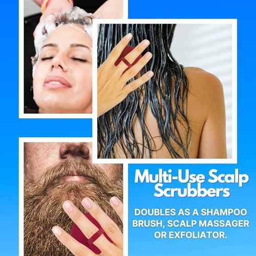 Scalp Massager Shampoo Brush Pack of 2 – Scalp Scrubber for Dandruff Removal, Exfoliating Hair Brush, Wet & Dry for All Hair Types - görsel 4