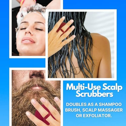 Scalp Massager Shampoo Brush Pack of 2 – Scalp Scrubber for Dandruff Removal, Exfoliating Hair Brush, Wet & Dry for All Hair Types