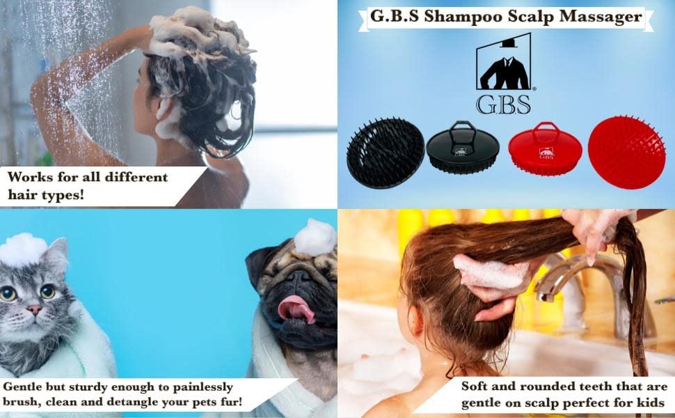 Scalp Massager Shampoo Brush Pack of 2 – Scalp Scrubber for Dandruff Removal, Exfoliating Hair Brush, Wet & Dry for All Hair Types - görsel 5