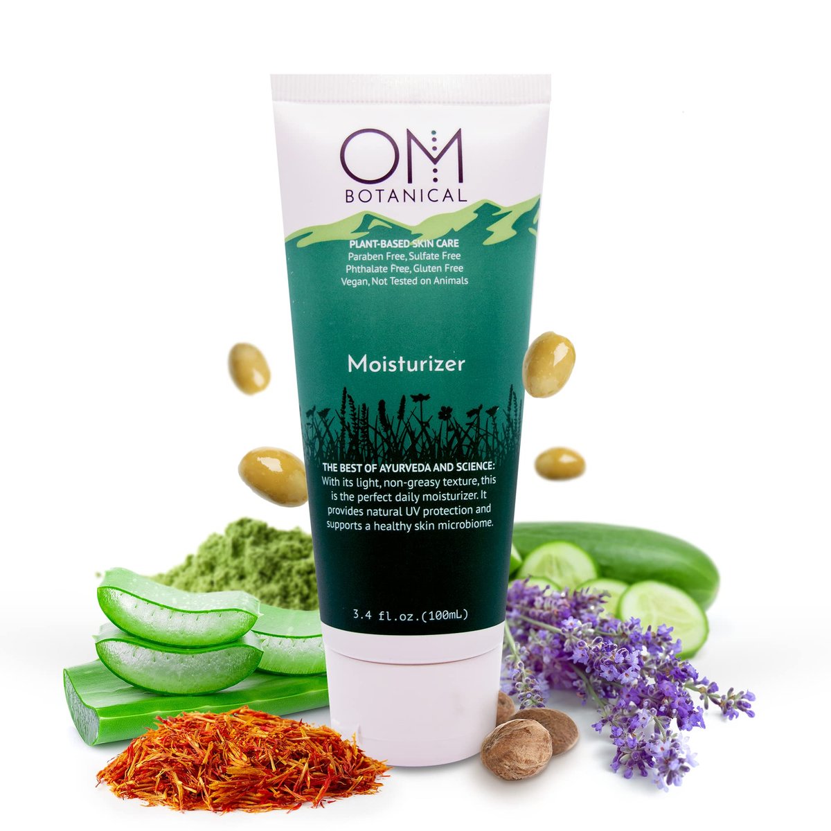 Organic Plant-Based Moisturizer – Ayurvedic, Vegan, pH-Balanced Face & Body Lotion for Deep Hydration & Radiant Skin (4 oz) Avelisse