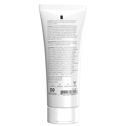 NOW Foods Solutions Vitamin C and Sea Buckthorn Lotion - Hydrates, Repairs and Nourishes Dry Dull Skin, 8 oz Avelisse