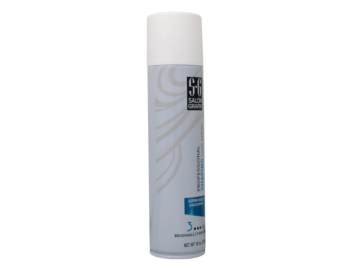 Salon Grafix Super Hold Shaping Hair Spray – Flexible & Brushable Unscented Hairspray for Women and Men – Professional Quality – 10 oz (Pack of 6) Avelisse
