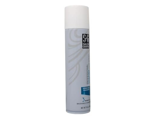 Salon Grafix Super Hold Shaping Hair Spray – Flexible & Brushable Unscented Hairspray for Women and Men – Professional Quality – 10 oz (Pack of 6) Avelisse