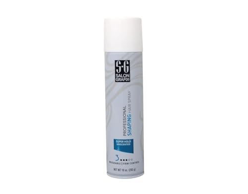 Salon Grafix Super Hold Shaping Hair Spray – Flexible & Brushable Unscented Hairspray for Women and Men – Professional Quality – 10 oz (Pack of 6) Avelisse