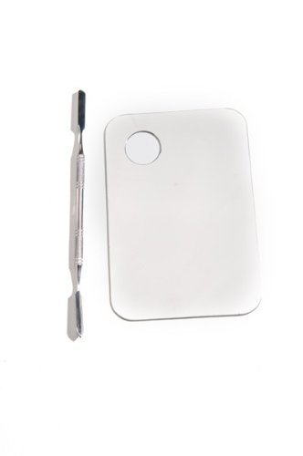 Stainless Steel Mixing Plate with Spatula - Pree Cosmetics Makeup Palette - görsel 1