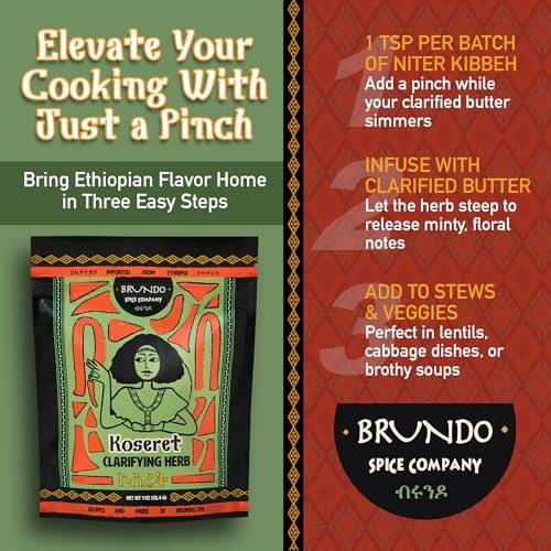 Brundo Market Koseret - Ethiopian Butter Clarifying Herb, Non-GMO & Organic, 2 oz - görsel 14