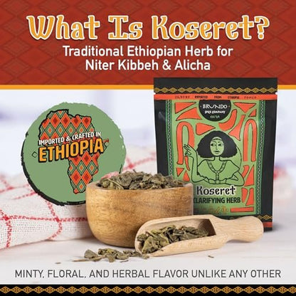 Brundo Market Koseret - Ethiopian Butter Clarifying Herb, Non-GMO & Organic, 2 oz