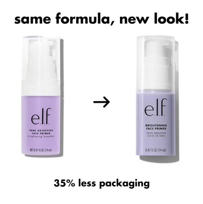 e.l.f. Brightening Lavender Face Primer - Neutralizes Uneven Skin Tones & Brightens Complexion - Vegan & Cruelty-Free
