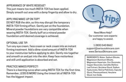 Serious Skincare INSTA-TOX Instant Wrinkle Smoothing Serum - Facial Filler for Lines, Pores & Deep Wrinkles - Temporary Skin Tightener & Face Firming - .75 Fl Oz (2-Pack) Avelisse