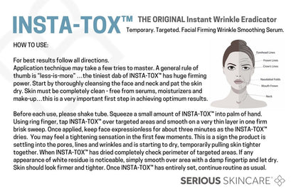 Serious Skincare INSTA-TOX Instant Wrinkle Smoothing Serum - Facial Filler for Lines, Pores & Deep Wrinkles - Temporary Skin Tightener & Face Firming - .75 Fl Oz (2-Pack) Avelisse