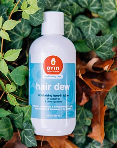 Oyin Handmade Hair Dew Daily Moisturizing Leave-In Hair Lotion – Castor Oil & Olive Squalane for Coils, Curls & Natural Hair – Lightweight, No-Buildup Formula – 8 oz Avelisse