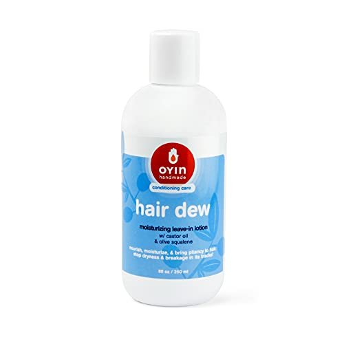 Oyin Handmade Hair Dew Daily Moisturizing Leave-In Hair Lotion – Castor Oil & Olive Squalane for Coils, Curls & Natural Hair – Lightweight, No-Buildup Formula – 8 oz Avelisse