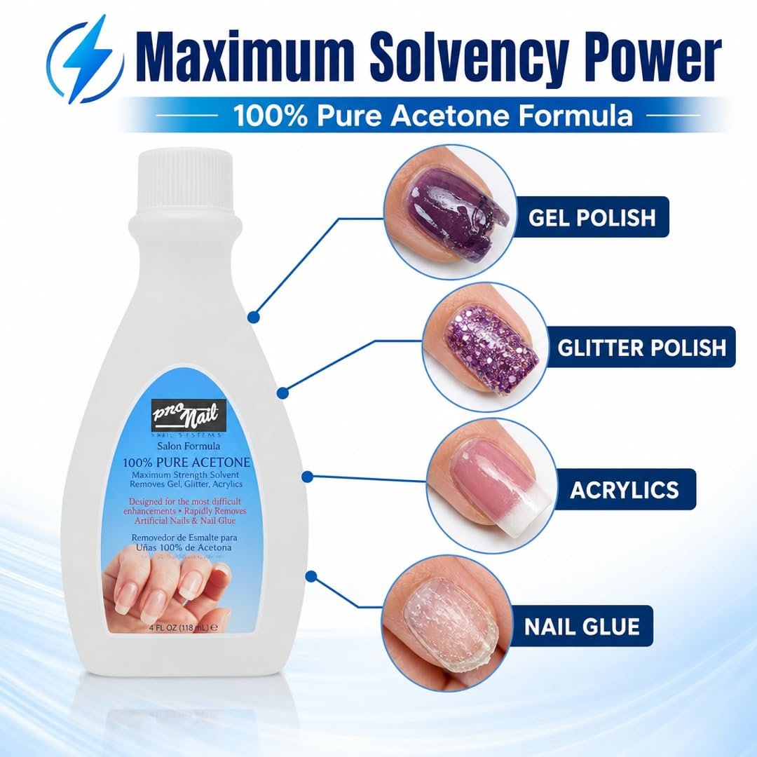 PRONAIL Nail Enhancement Remover - Maximum Strength Solvent for Rapid Soak-Off, 4 oz - görsel 6