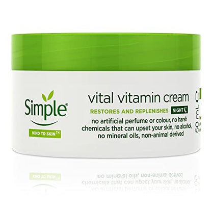 Simple Kind to Skin Vital Vitamin Night Cream - 50ml | Hydrating & Revitalizing