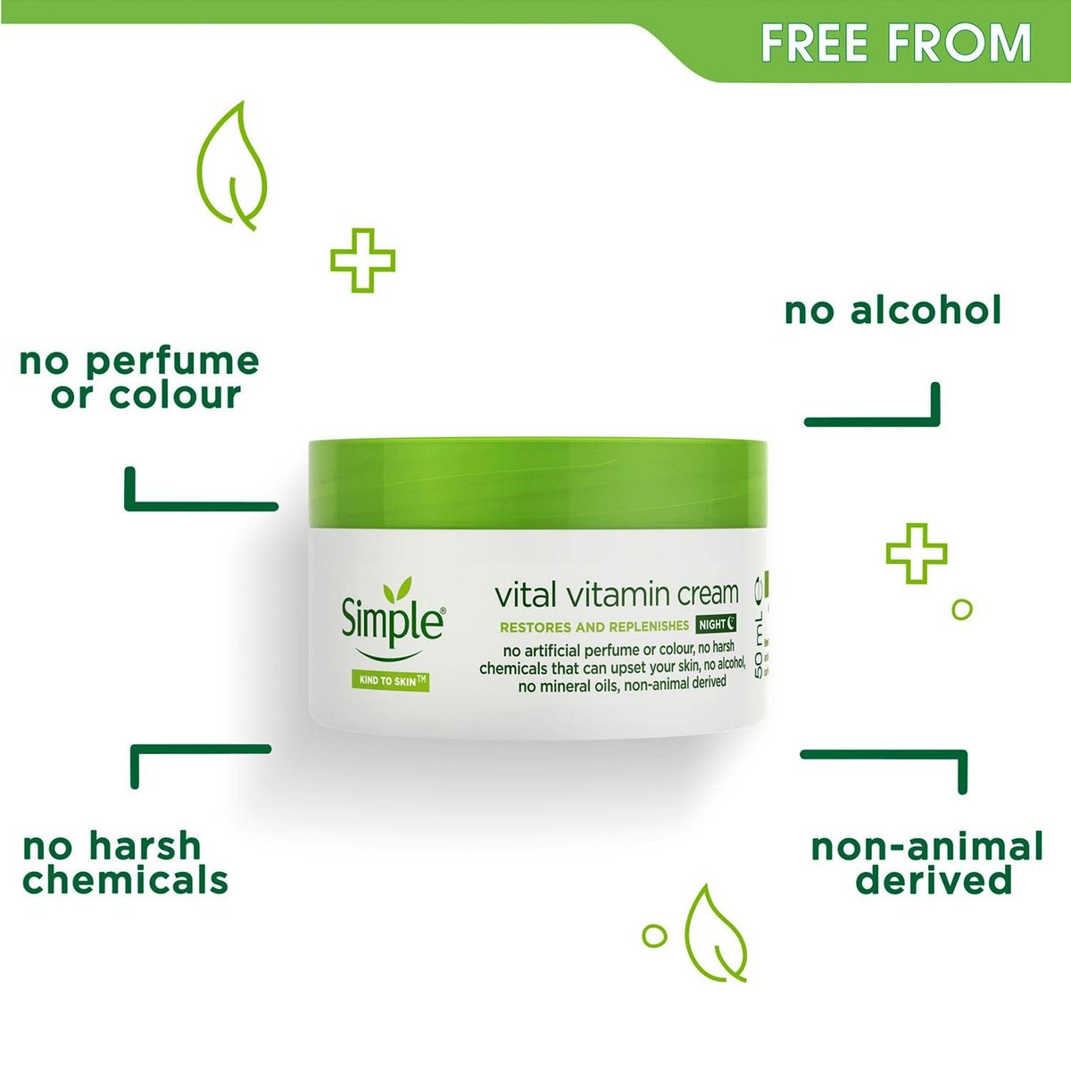Simple Kind to Skin Vital Vitamin Night Cream - 50ml | Hydrating & Revitalizing - görsel 7