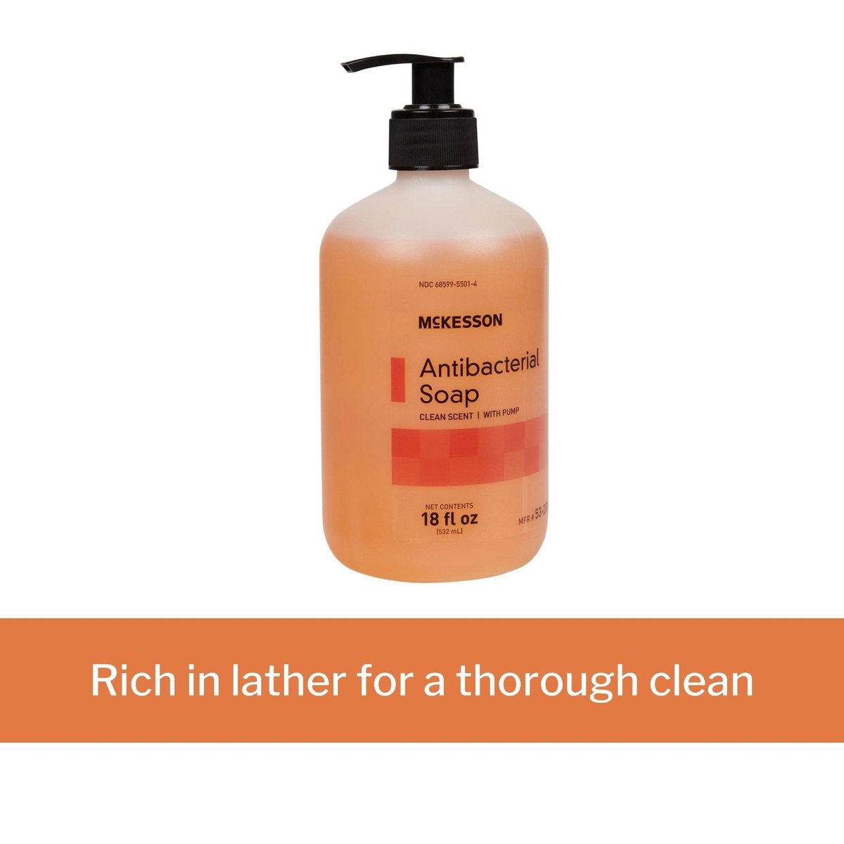 McKesson Antibacterial Liquid Hand Soap, 18 oz Pump Bottle, Clean Scent Avelisse